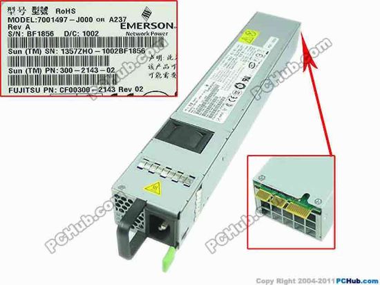 166833 EMERSON 7001497-J000 Server - Power Supply 760W, 7001497-J000, 300-2143-04, CF00300-2143 EMERSON 7001497-J000 Server - Power Supply 