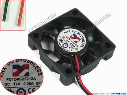 167290 ARX FD1240-D3212A Server - Square Fan FD1240-D3212A, DC12V 0.08A, 40x40x10mm ARX FD1240-D3212A Server - Square Fan 
