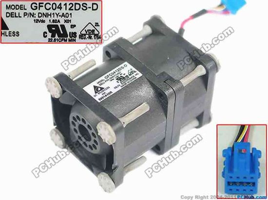 167304 Delta Electronics GFC0412DS-D Server - Square Fan GFC0412DS-D, DNH1Y-A01, 0DNHNR Delta Electronics GFC0412DS-D Server - Square Fan