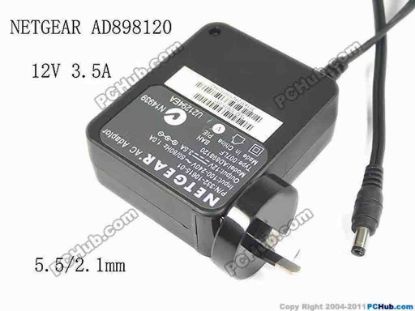 167323 NETGEAR AD898120 AC Adapter 5V-12V 12V 3.5A, Barrel 5.5/2.1mm, AU 2-Pin Plug NETGEAR AD898120 AC Adapter 5V-12V FA B