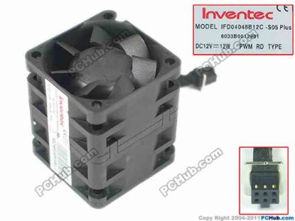 168441 Inventec IFD04048B12C Server - Square Fan IFD04048B12C, -S05, 6033B0012901 Inventec IFD04048B12C Server - Square Fan 