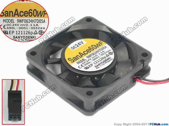 168618 Sanyo Denki 9WF0624H7D05A Server - Square Fan 9WF0624H7D05A, Without a shelf Sanyo Denki 9WF0624H7D05A Server - Square Fan 
