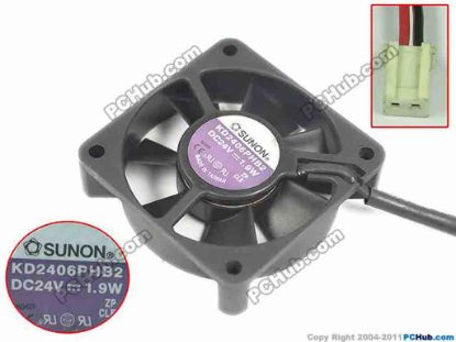 168639 SUNON KD2406PHB2 Server - Square Fan DC 24V 1.9W, 60x60x15mm, KD2406PHB2 SUNON KD2406PHB2 Server - Square Fan 