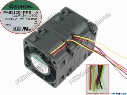 168664 SUNON PMD1204PPB1-A Server - Square Fan PMD1204PPB1-A, (2)F.GN.C902 SUNON PMD1204PPB1-A Server - Square Fan 