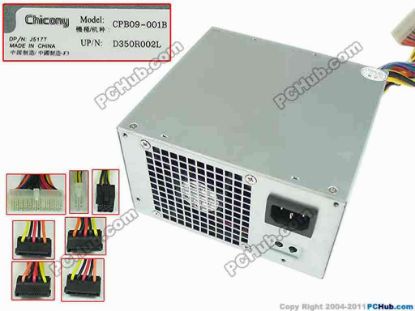 168681 Chicony CPB09-001B Server - Power Supply CPB09-001B, 0J517T Chicony CPB09-001B Server - Power Supply 