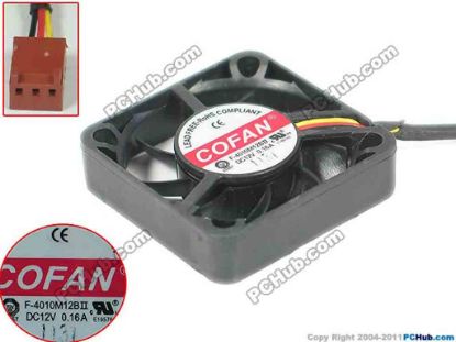 169454 COFAN F-4010M12BII Server - Square Fan 12V0.16A, sq40x40x10mm, 3W COFAN F-4010M12BII Server - Square Fan