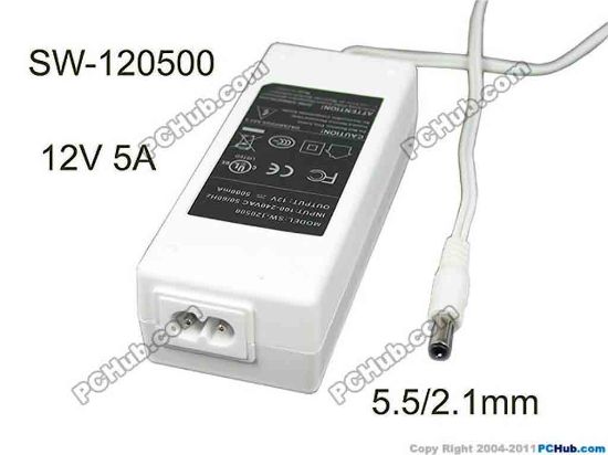 172824 Lenovo AC Adapter (Lenovo) AC Adapter 5V-12V SW-120500, 12V 5A, 5.5/2.1mm, 2P, New Lenovo AC Adapter (Lenovo) AC Adapter 5V-12V 