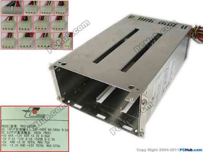 176495 EMACS / Zippy MX3-6600P Server - Power Supply 600W PSU For Enclosure, Only cages, MX3-6600P EMACS / Zippy MX3-6600P Server - Power Supply 