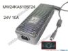 178361 MEDICAL POWER SUPPLY MW24KA6105F24 AC Adapter 20V & Above 20V 10A, 4P P1&4=V+, C14 MEDICAL POWER SUPPLY MW24KA6105F24 AC Adapter 20V & Above <span style="font-weight: bold;">Importance Note:</span><br />
Must check to see the 4 pin-out of this AC adapter.<br />
If it is the wrong type, may damage your equipment.