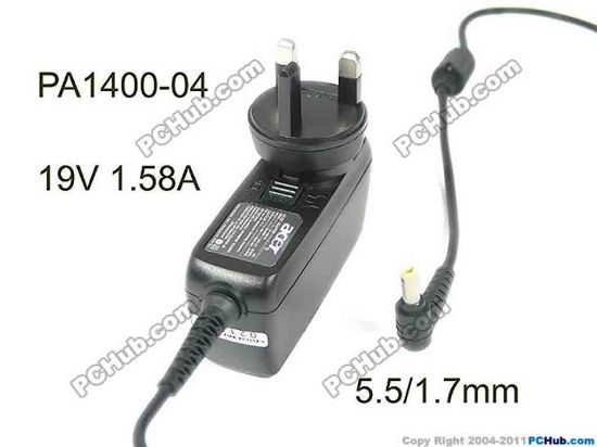 178829 Acer AC Adapter (Acer) AC Adapter- Laptop 19V 1.58A, Barrel 5.5/1.7mm, UK 3-Pin Plug Acer AC Adapter (Acer) AC Adapter- Laptop 