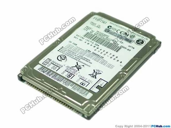 Picture of Fujitsu MHT2030AT HDD 2.5" IDE 30GB-100GB 30GB, 2.5" IDE, 4,200rpm, 2M