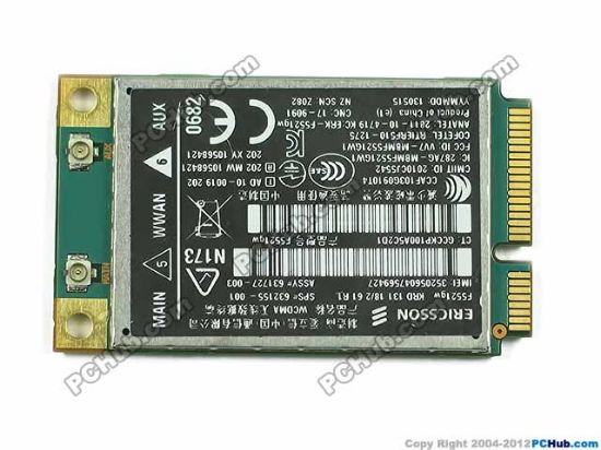 Picture of HP ProBook 6360b Wireless LAN Card 632155-001, F5521gw WWAN Card