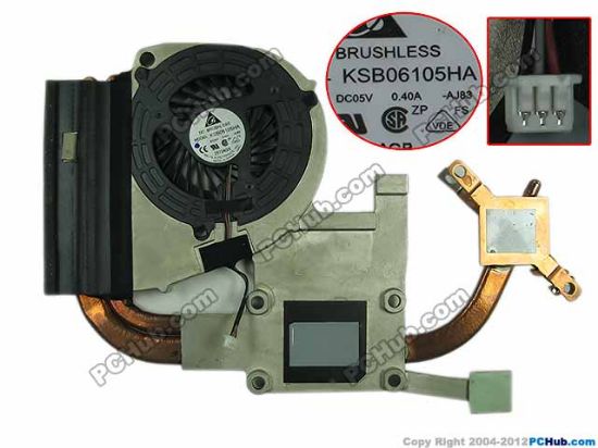 Picture of Delta Electronics KSB06105HA Cooling Fan  AJ83, DC 5V 0.40A Heatsink Fan