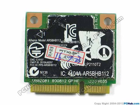 Picture of HP ProBook 6560b Wireless LAN Card 630435-001, U98Z081.00, 