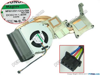 Picture of Dell Latitude E6430 Cooling Fan  DC5V 1.60W, Heatsink Fan, AT0LE002ZCL
