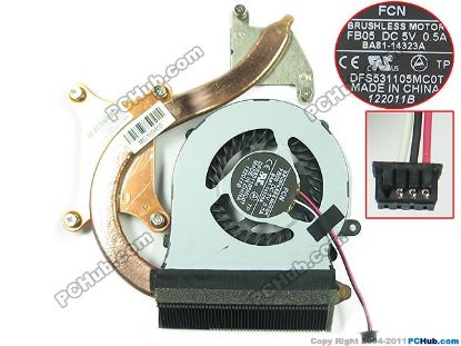Picture of Forcecon DFS531105MC0T Cooling Fan  BA62-00B05A, DC5V 0.5A, Heatsink fan