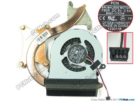 Picture of Forcecon DFS531105MC0T Cooling Fan  BA62-00B05A, DC5V 0.5A, Heatsink fan