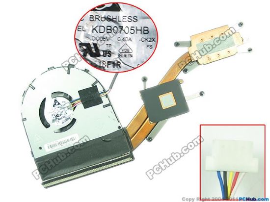 Picture of Delta Electronics KDB0705HB Cooling Fan  -CK2X, DC5V 0.40A, Heatsink fan