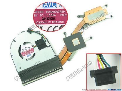 Picture of AVC BATA0707R5H Cooling Fan  BATA0707R5H, PN02,DC5V 0.50A, Cooling Heatsink fan