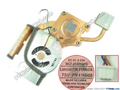 Picture of IBM Thinkpad T60 Series Cooling Fan  T60, T60P, with heatsink, 2