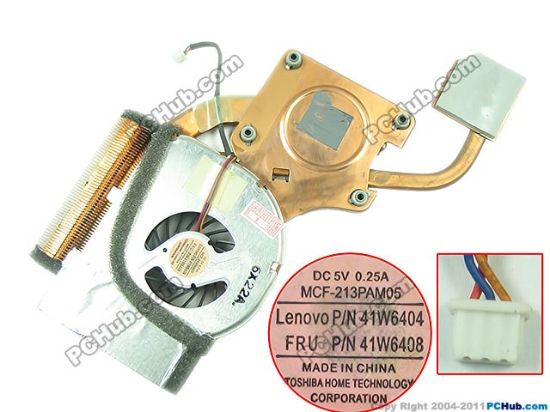 Picture of IBM Thinkpad T60 Series Cooling Fan  T60, T60P, with heatsink, 2