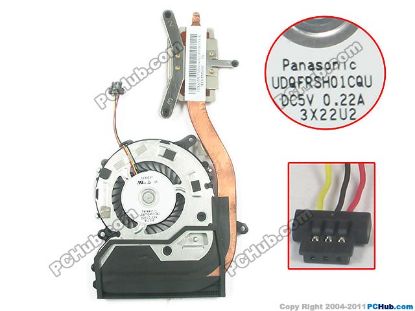 Picture of Panasonic UDQFRSH01CQU Cooling Fan  3FFIITMN000, DC5V 0.22A, Heatsink fan
