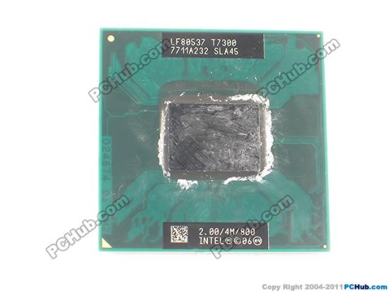 Picture of Intel Core 2 Duo T7300 CPU Mobile (Pin Grid Array) 65nm, SLA45, 2.0 GHz, 4MB, Dual-Core