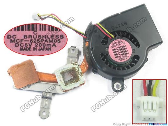 Picture of Sony Vaio VGN-TT Series Cooling Fan  MCF-525PAM05, Heatsink Fan