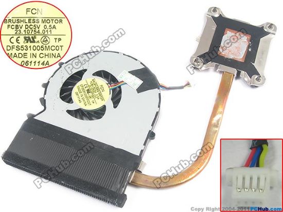 Picture of HP ProBook 450 G1 Series Cooling Fan  SPS: 721938-001, 5V 0.5A, Heatsink fan