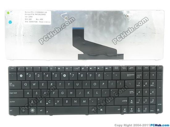 Picture of ASUS X53 Series  Keyboard US, 15", Black, New