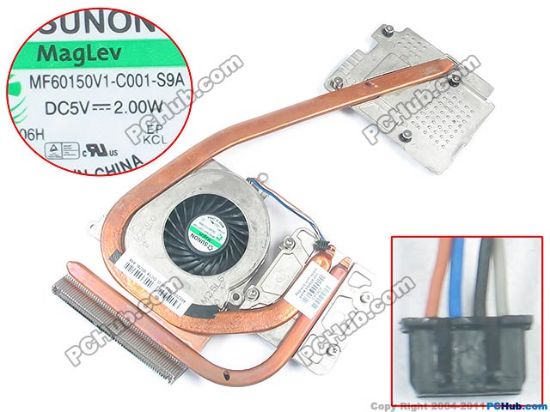 Picture of HP EliteBook 8570w Series Cooling Fan  690629-001, Fan with Heatsink