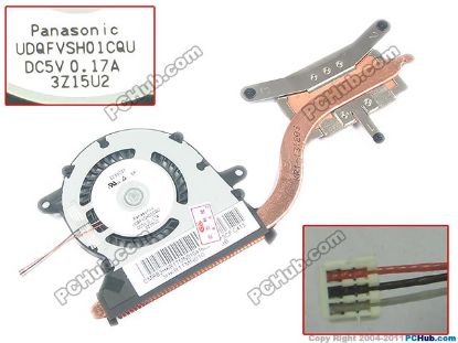 Picture of Panasonic UDQFVSH01CQU Cooling Fan  3HKR1TMN010, Heatsink with Fan, New, Heatsink with
