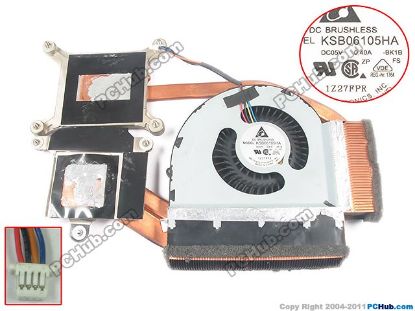 Picture of Lenovo ThinkPad W520 Series Cooling Fan  -BK1B, DC5V 0.40A, heatsink fan