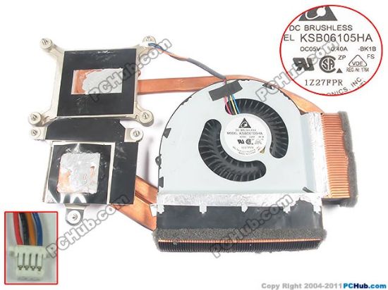 Picture of Lenovo ThinkPad W520 Series Cooling Fan  -BK1B, DC5V 0.40A, heatsink fan