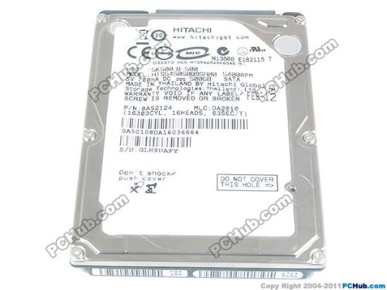 Picture of Hitachi HTS545050B9SA00 HDD 2.5" SATA 320GB-600GB 500GB