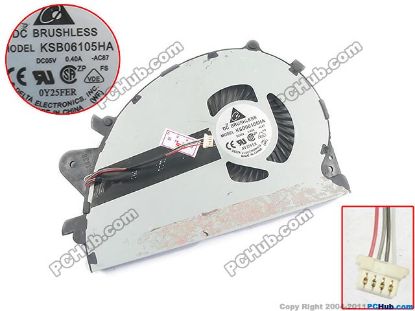 Picture of Delta Electronics KSB06105HA Cooling Fan  -AC87, DC 5V 0.40A, Bare Fan