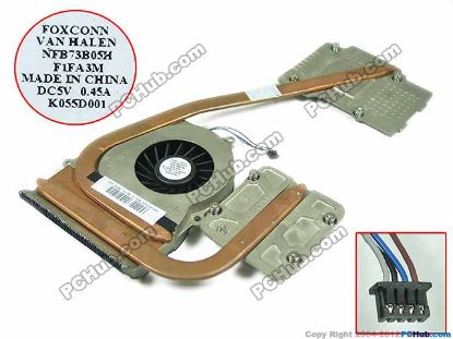 Picture of HP EliteBook 8560w Series Cooling Fan  460402300-600-G, Fan with Heatsink