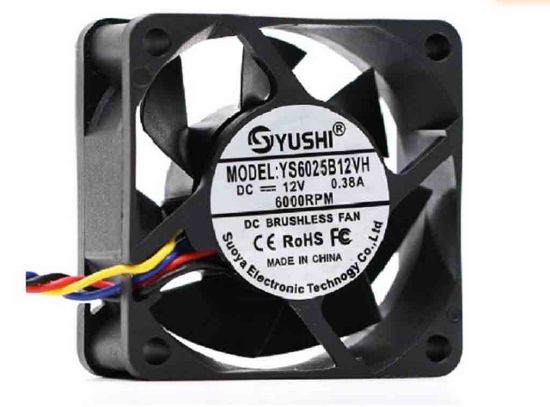 219862-1 Yushi YS6025B12VH 12V 0.14A, 60x60x25mm, 2 wires