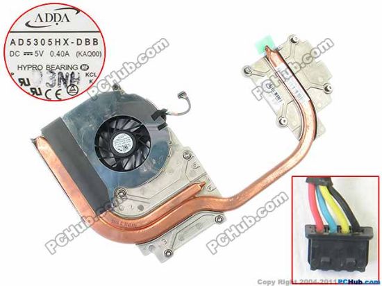 Picture of HP EliteBook 8540w Series Cooling Fan  595766-001, 5V Heatsink FAN