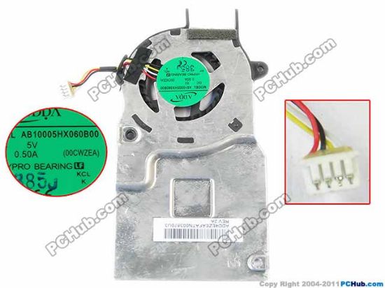 Picture of ADDA AB10005HX060B00 Cooling Fan  00CWZEA, 5V 0.50A, w20x4x4
