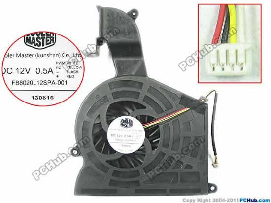 Picture of Cooler Master FB8020L12SPA-001 Cooling Fan  46NZCFATP10, DC 12V 0.50A Bare fan