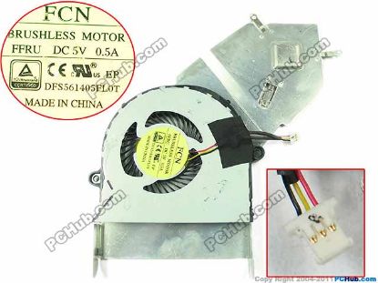 Picture of Forcecon DFS561405FL0T Cooling Fan  FFRU, DC 5V 0.5A Heatsink fan