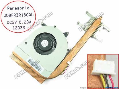 Picture of Panasonic UDQFRZR18CQU Cooling Fan  UDQFRZR18CQU,30mm, 3-Wire, 4-Pin Connector 