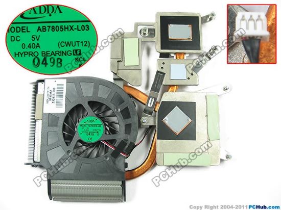 Picture of HP Pavilion dv7 Series Cooling Fan  532613-001, with Heatsink "New"