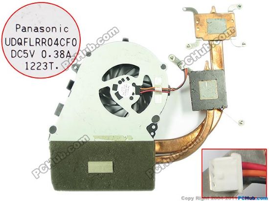Picture of Panasonic UDQFLRR04CF0 Cooling Fan  300-0001-2012, w20x3x3, 5V 0.38A