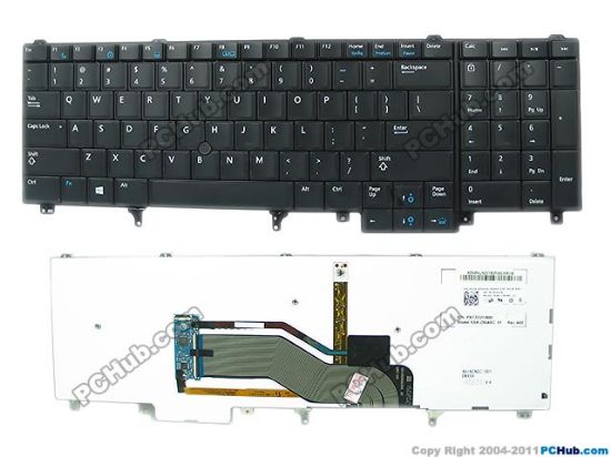 Picture of Dell Latitude E6540 Keyboard DP/N: 564JN 0564JN, PK130VI1B00