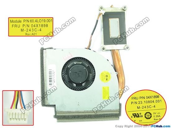 Picture of Lenovo Thinkpad T540p Series Cooling Fan  T540, T540P, with heatsink
