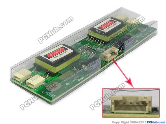 Picture of PCH Inverter 4-Lamp Type LCD Monitor /TV Inverter (Universal Use) 4-Lamp, 5-Pin, ZX-0412, 135x40mm, For 10"-24"  Dis