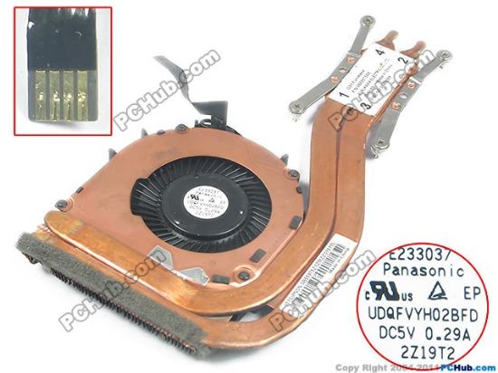 Picture of Lenovo ThinkPad X1 Cooling Fan  4W3589, 60.4RQ08.001, UDQFVYH02BFD, 5V Heatsink fa