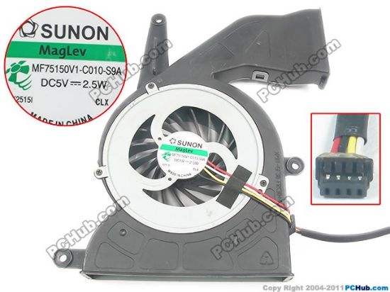 Picture of SUNON MF75150V1-C010-S9A Cooling Fan  w55x4x4, 5V 2.5W, Bare fan